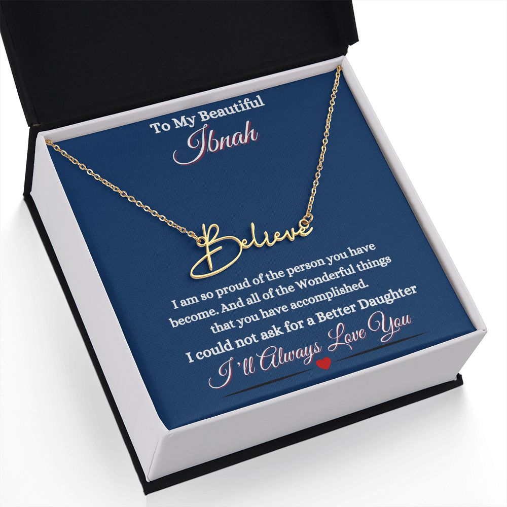 IBNAH/DAUGHTER - SIGNATURE STYLE NAME NECKLACE - BLUE
