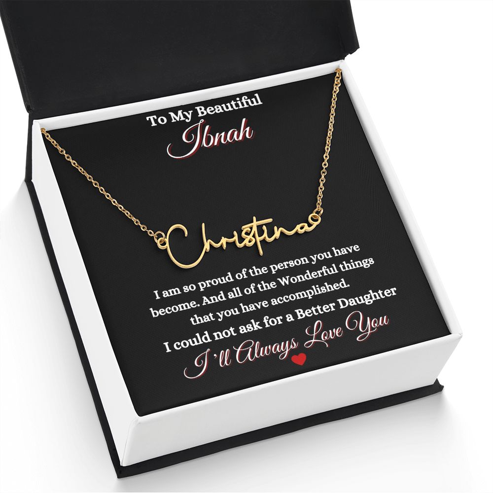 IBNAH/DAUGHTER - SIGNATURE STYLE NAME NECKLACE - BLACK