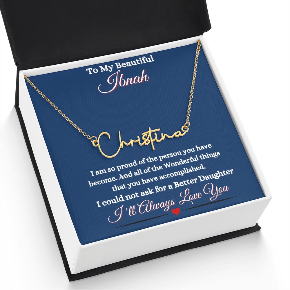 IBNAH/DAUGHTER - SIGNATURE STYLE NAME NECKLACE - BLUE