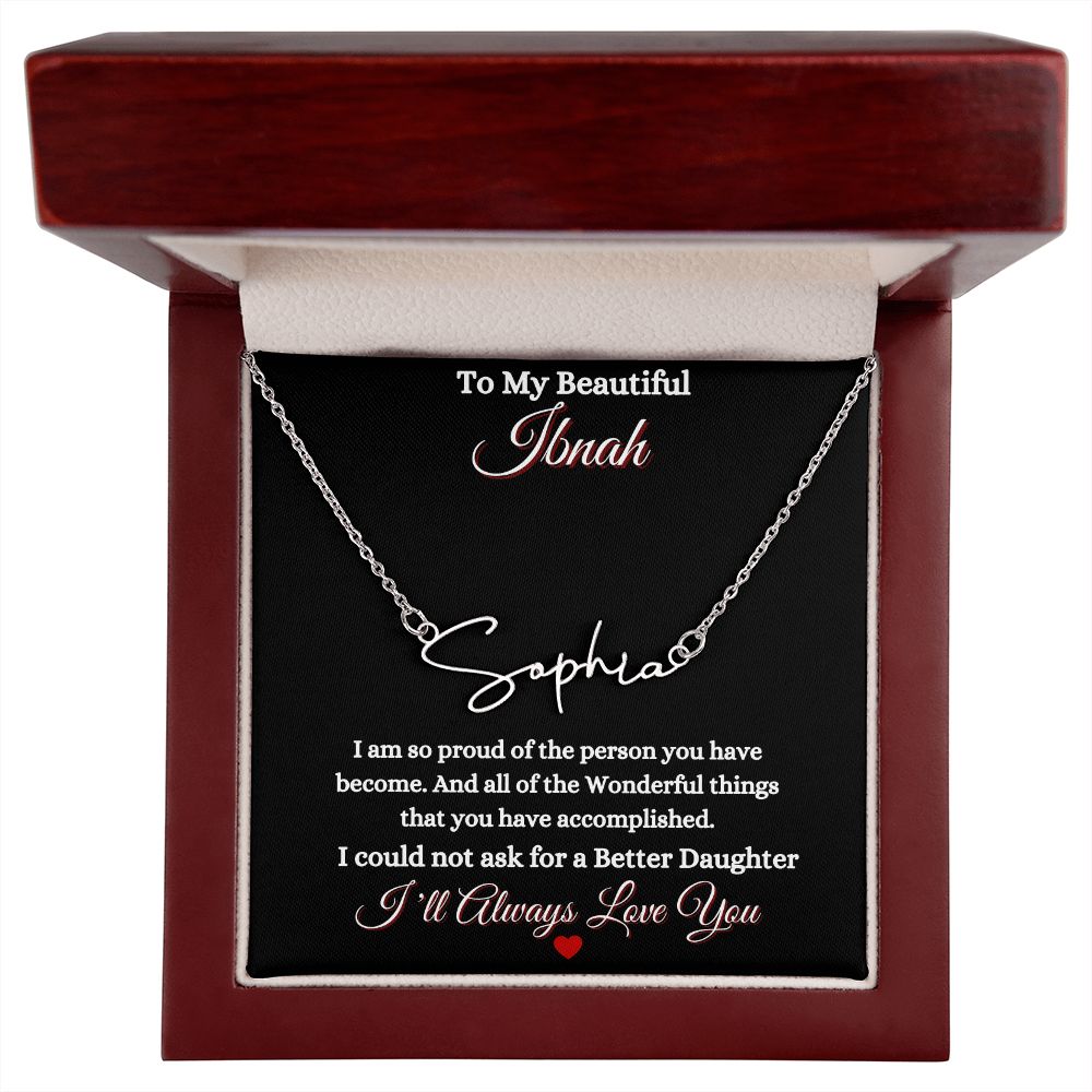 IBNAH/DAUGHTER - SIGNATURE STYLE NAME NECKLACE - BLACK