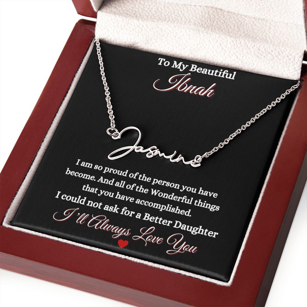 IBNAH/DAUGHTER - SIGNATURE STYLE NAME NECKLACE - BLACK