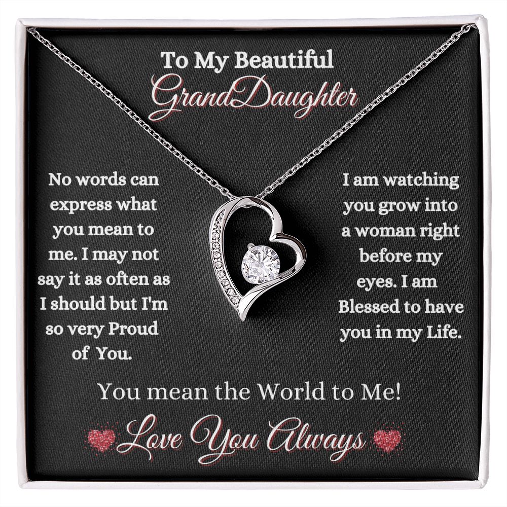 GRANDDAUGHTER - FOREVER LOVE NECKLACE - (BLK)