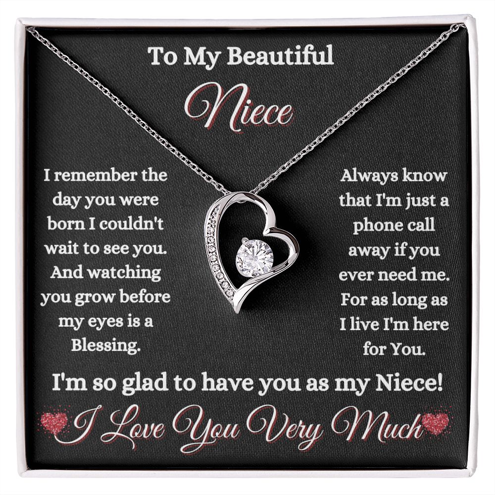 NIECE - - TO MY BEAUTIFUL NIECE - FOREVER LOVE NECKLACE (BLK)