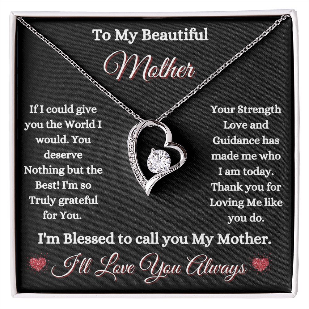 MOTHER - TO MY BEAUTIFUL MOTHER - FOREVER LOVE NECKLACE (BLK)