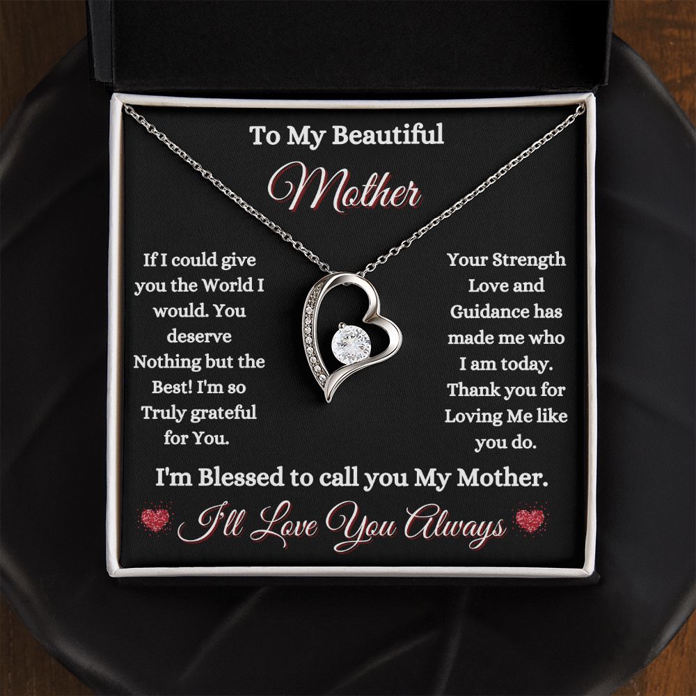 MOTHER - TO MY BEAUTIFUL MOTHER - FOREVER LOVE NECKLACE (BLK)