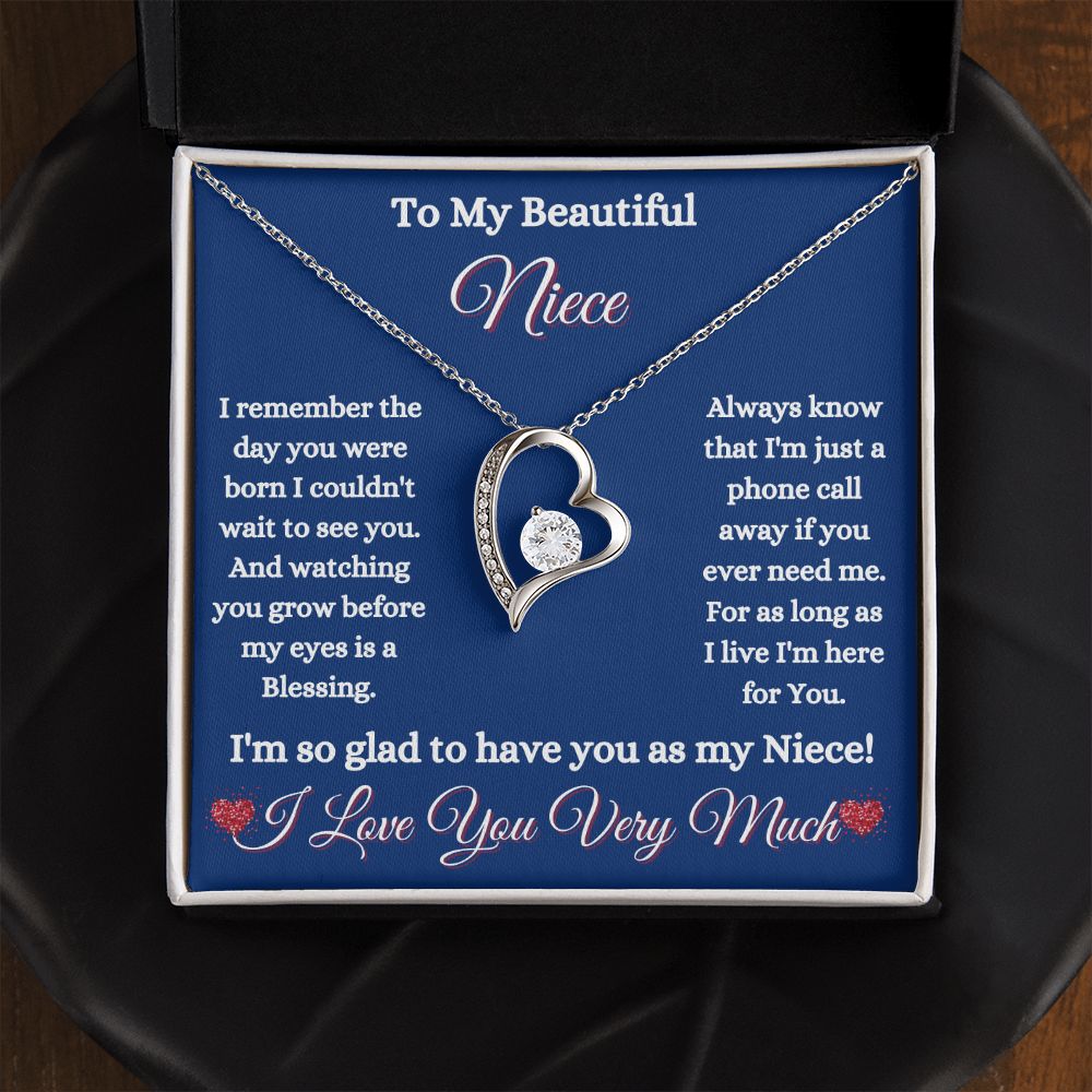 NIECE - - TO MY BEAUTIFUL NIECE - FOREVER LOVE NECKLACE (BLUE)
