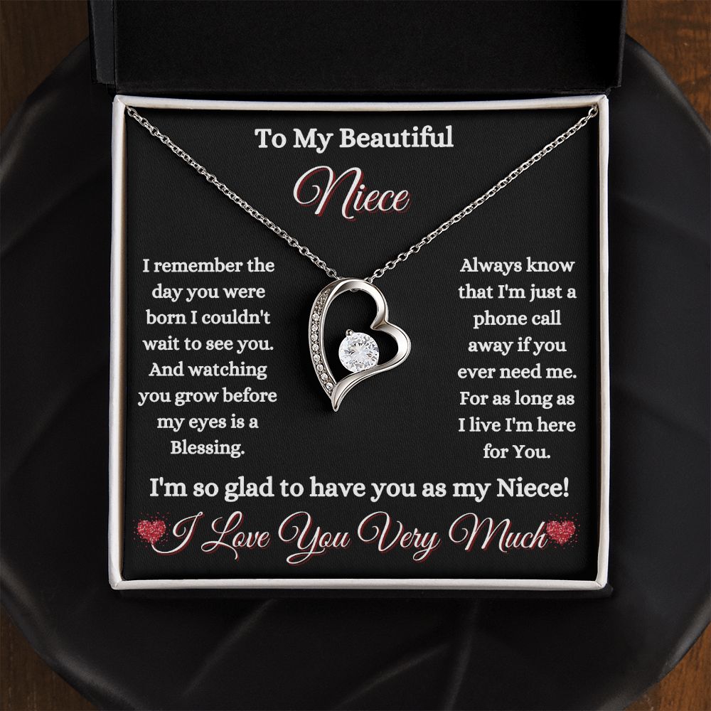 NIECE - - TO MY BEAUTIFUL NIECE - FOREVER LOVE NECKLACE (BLK)
