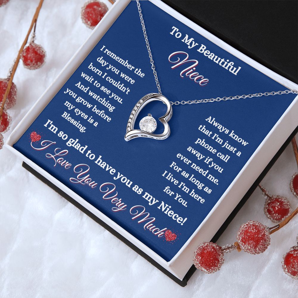 NIECE - - TO MY BEAUTIFUL NIECE - FOREVER LOVE NECKLACE (BLUE)