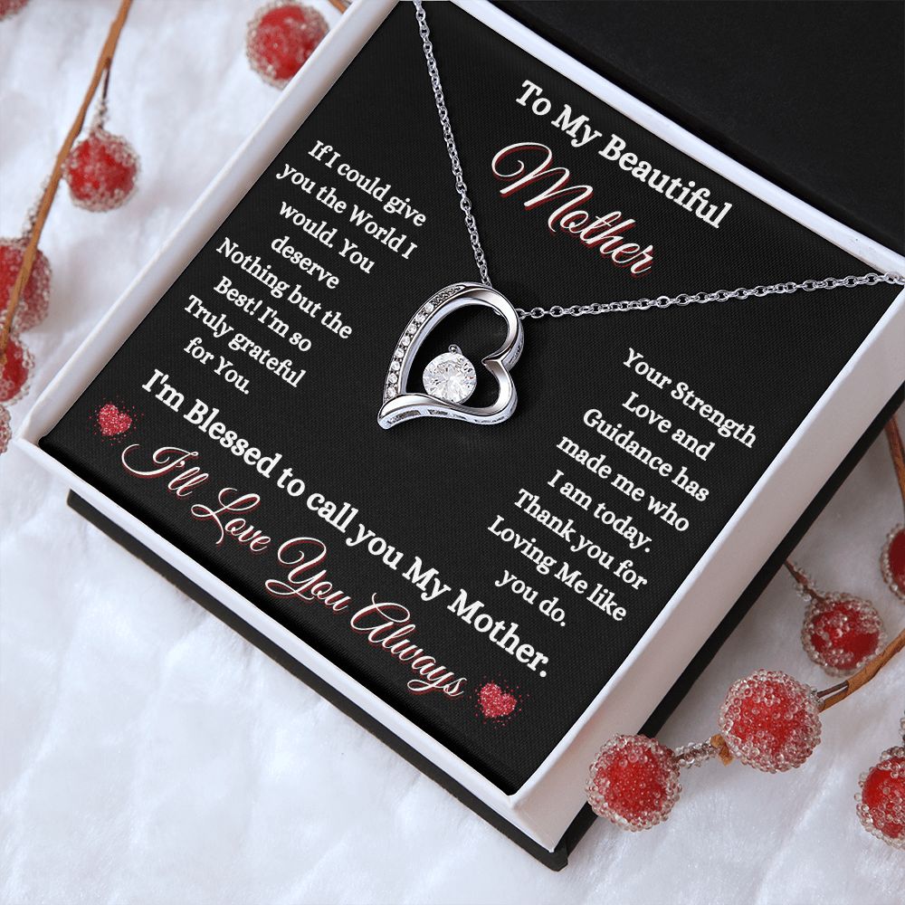 MOTHER - TO MY BEAUTIFUL MOTHER - FOREVER LOVE NECKLACE (BLK)