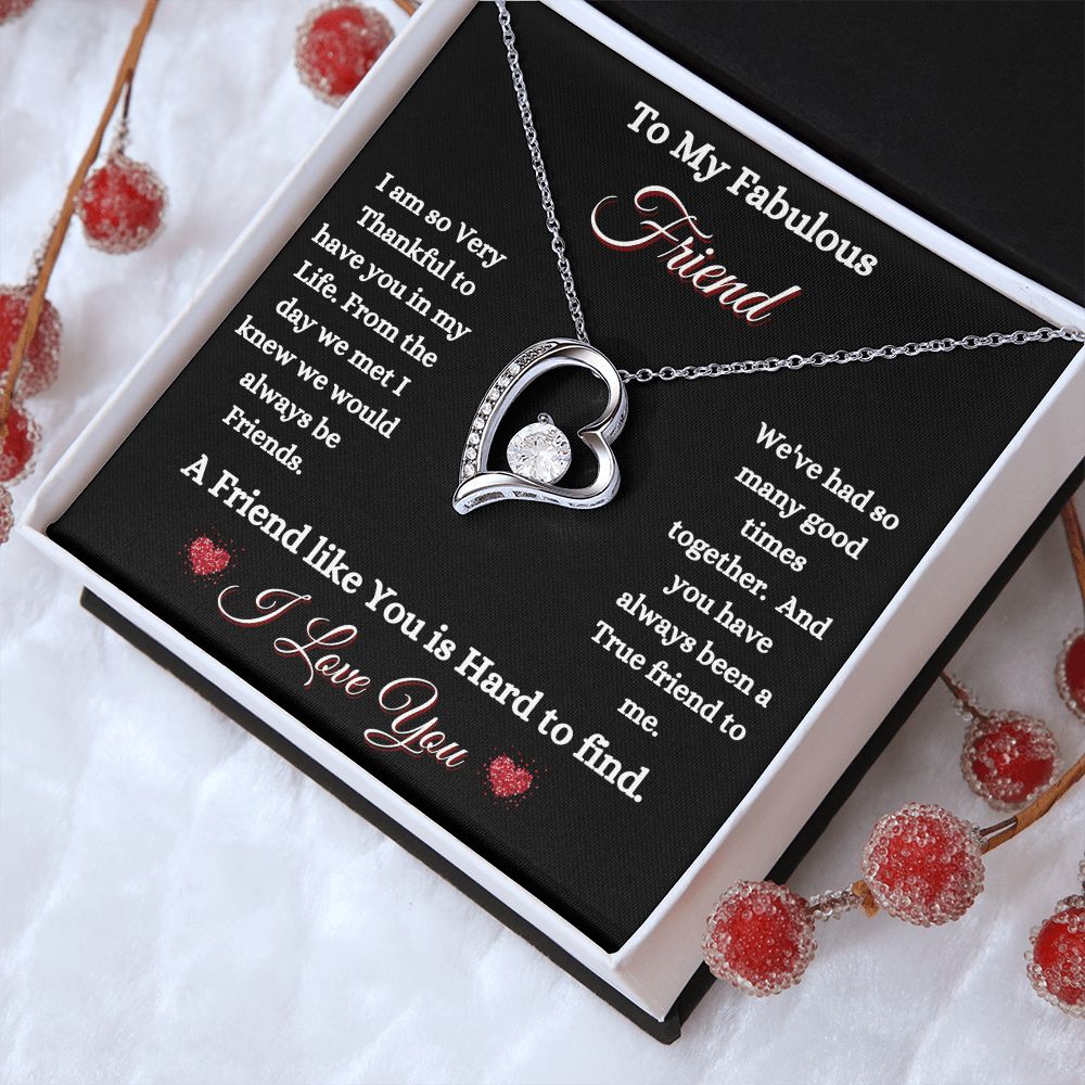 FRIEND - TO MY FABULOUS FRIEND - FOREVER LOVE NECKLACE (BLK)