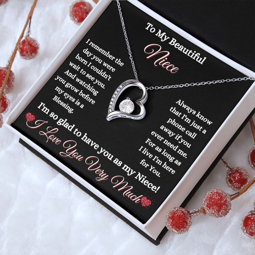 NIECE - - TO MY BEAUTIFUL NIECE - FOREVER LOVE NECKLACE (BLK)