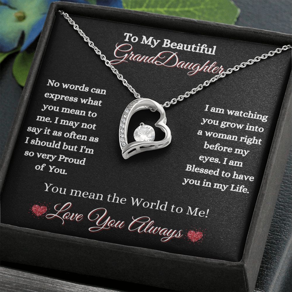GRANDDAUGHTER - FOREVER LOVE NECKLACE - (BLK)