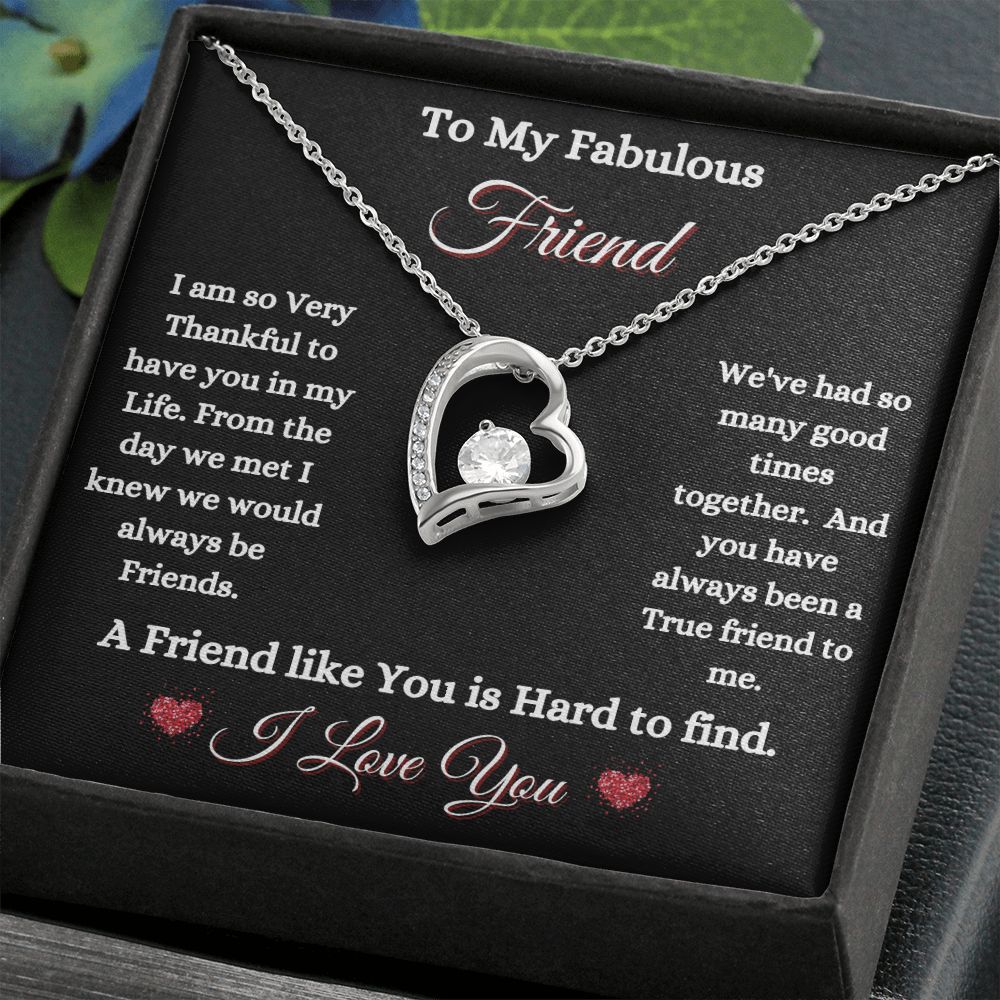 FRIEND - TO MY FABULOUS FRIEND - FOREVER LOVE NECKLACE (BLK)