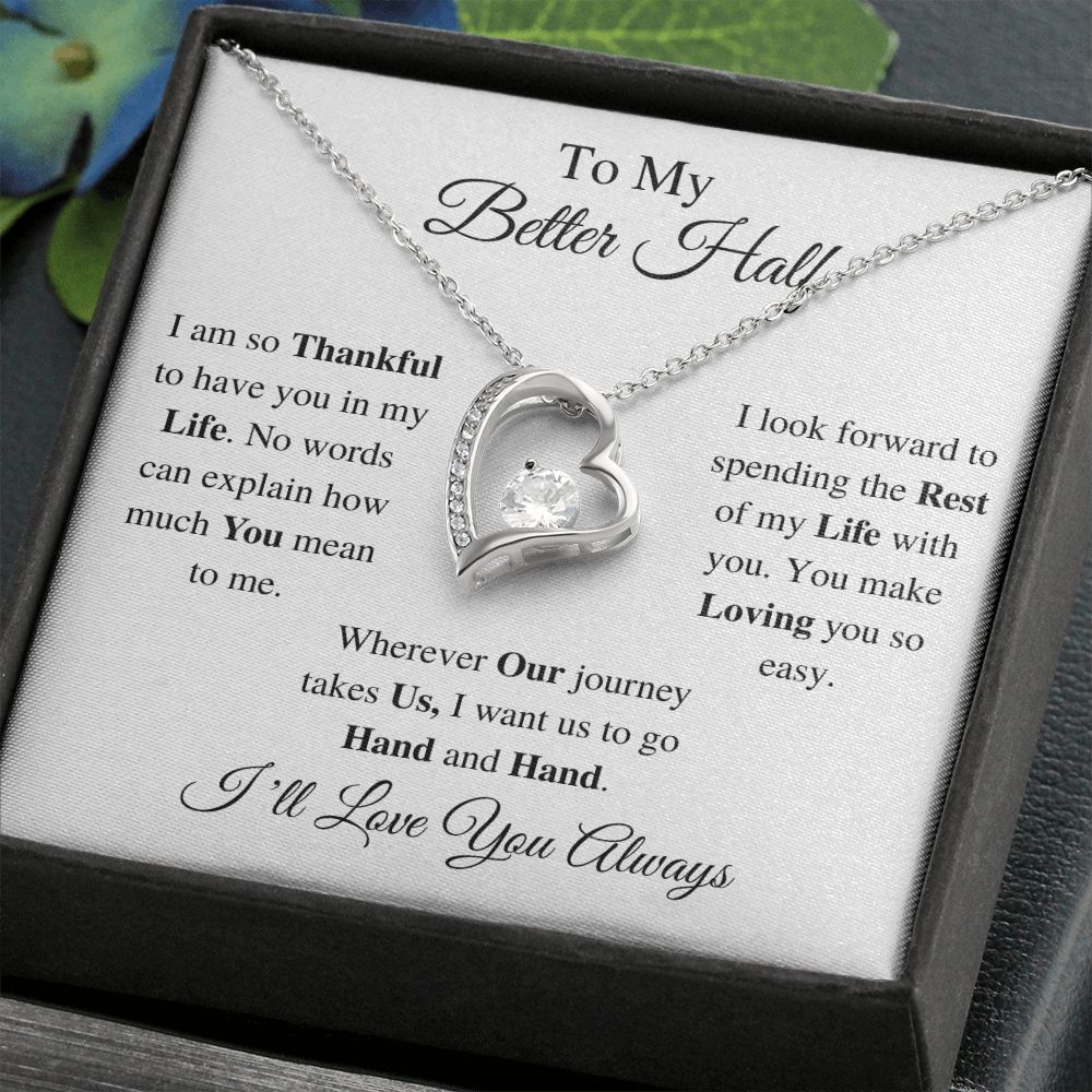 TO MY BETTER HALF - FOREVER LOVE NECKLACE (WHITE)
