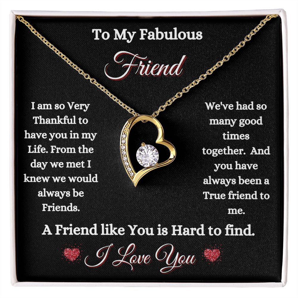 FRIEND - TO MY FABULOUS FRIEND - FOREVER LOVE NECKLACE (BLK)