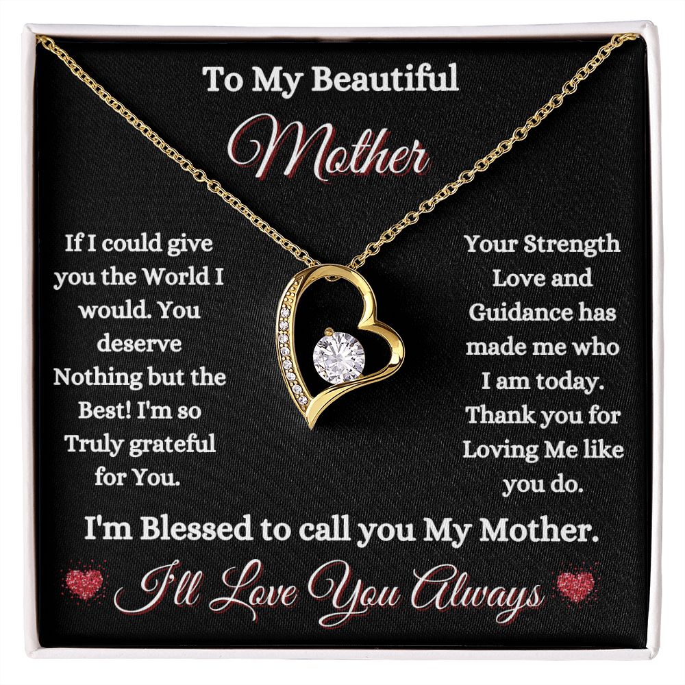 MOTHER - TO MY BEAUTIFUL MOTHER - FOREVER LOVE NECKLACE (BLK)
