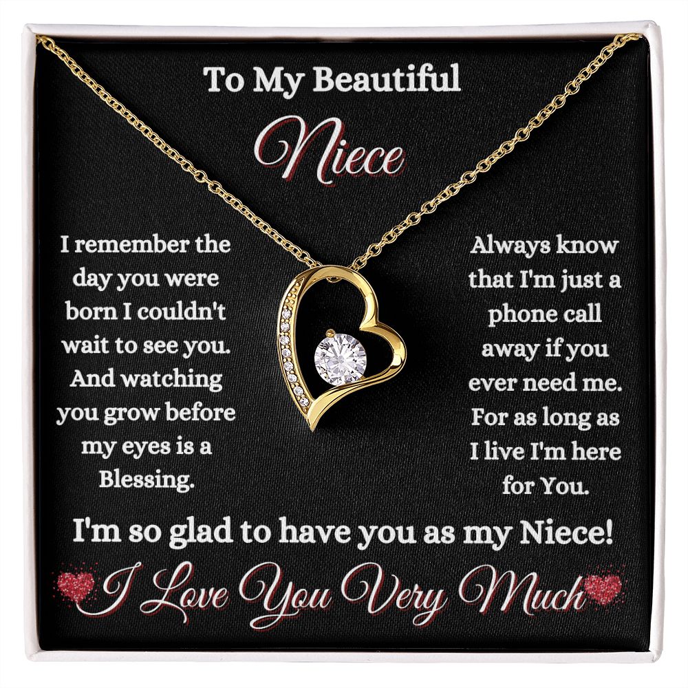 NIECE - - TO MY BEAUTIFUL NIECE - FOREVER LOVE NECKLACE (BLK)