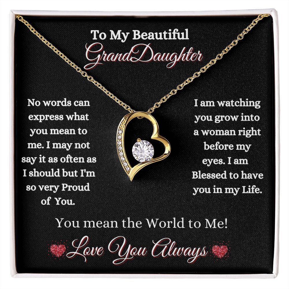 GRANDDAUGHTER - FOREVER LOVE NECKLACE - (BLK)