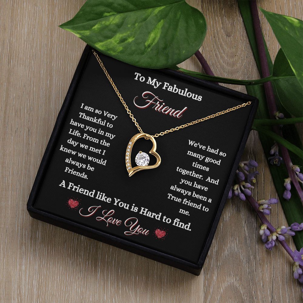 FRIEND - TO MY FABULOUS FRIEND - FOREVER LOVE NECKLACE (BLK)
