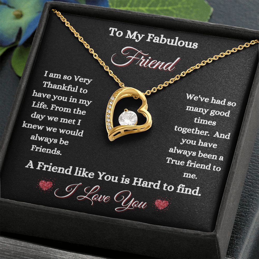 FRIEND - TO MY FABULOUS FRIEND - FOREVER LOVE NECKLACE (BLK)