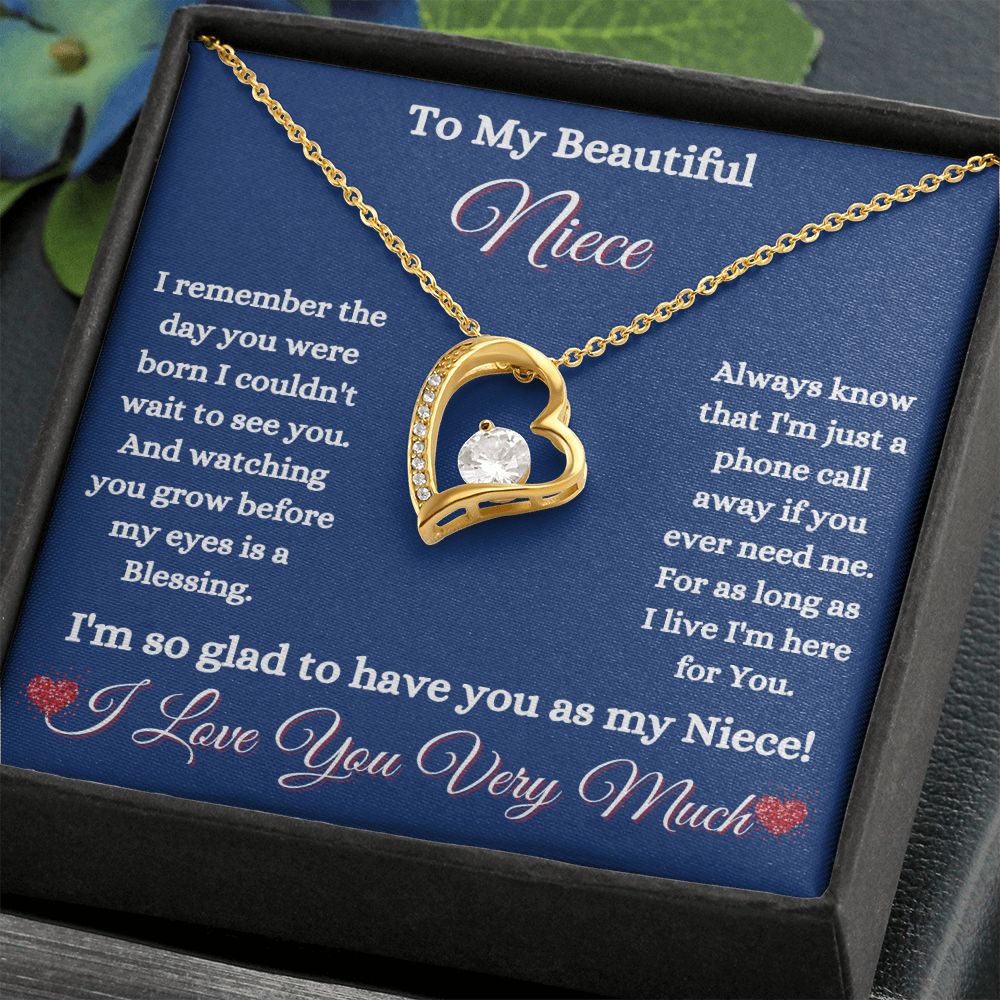 NIECE - - TO MY BEAUTIFUL NIECE - FOREVER LOVE NECKLACE (BLUE)