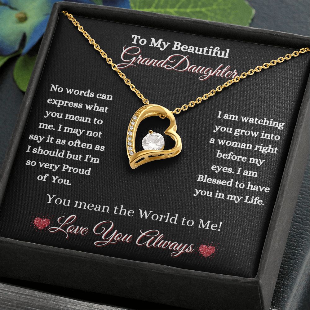 GRANDDAUGHTER - FOREVER LOVE NECKLACE - (BLK)