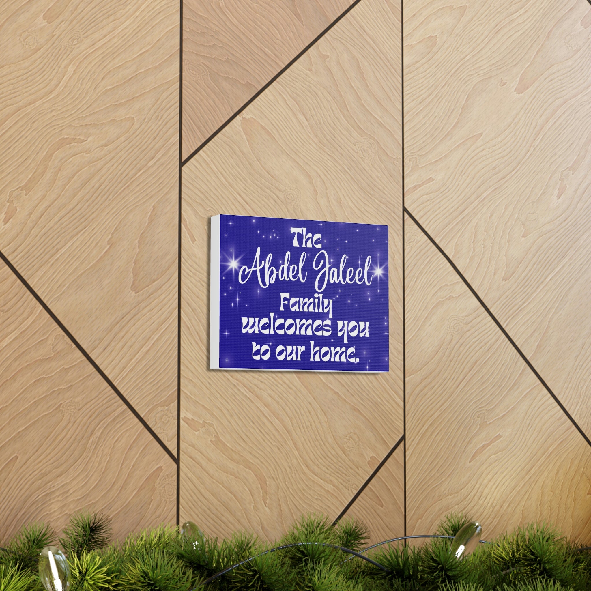 The " " Family welcome to our home. 10" x 8" Canvas Gallery Wraps (If you'd like another color or have different wording please just let me know)