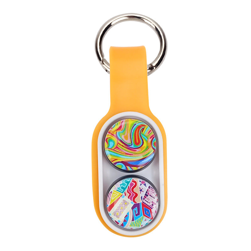 New Finger Decompression Toy Pop Puck Fidget Toys Hand Spinner Magnet Toys Colorful Decompression Toys For Adults Kids Gifts Key Chain