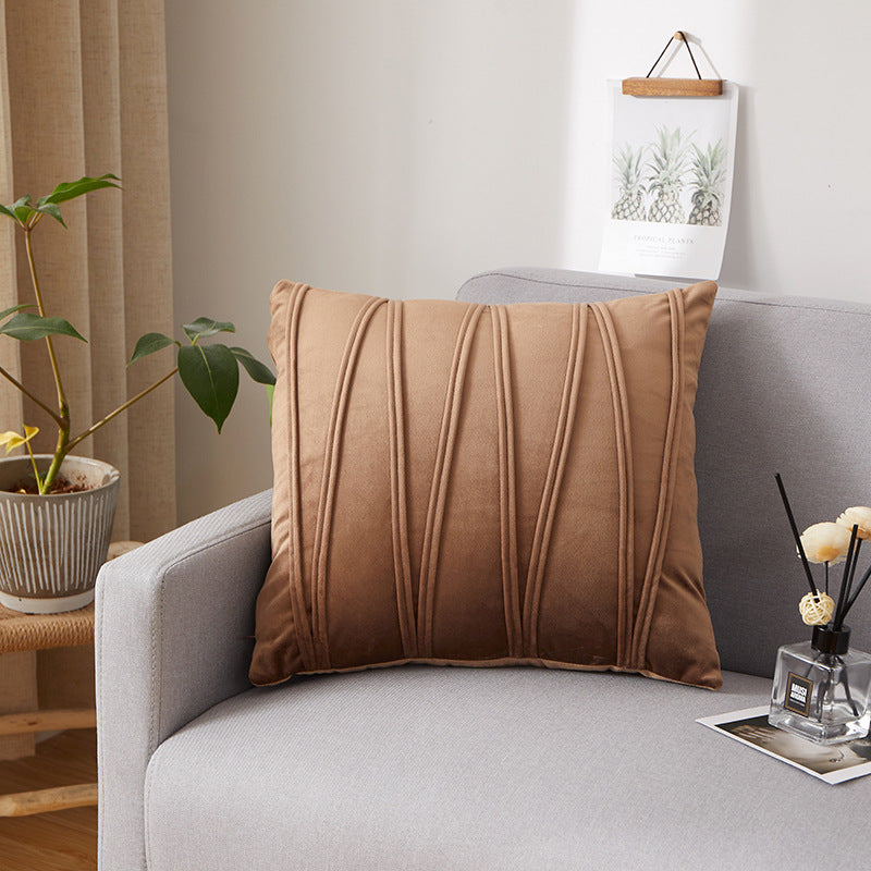 Solid Velvet Pleated Pillowcase Dutch Velvet Sofa Cushion Headrest
