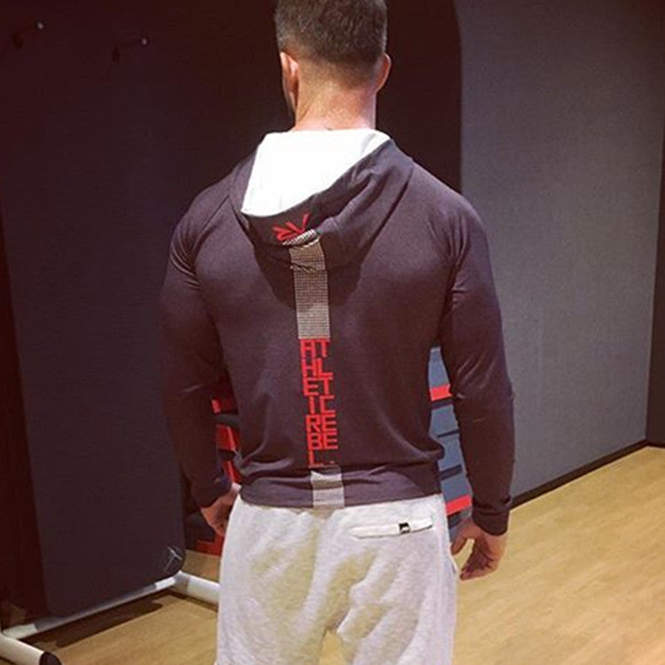 New Men's Fitness Casual Sports Quick-drying Hooded T-shirt Sweater