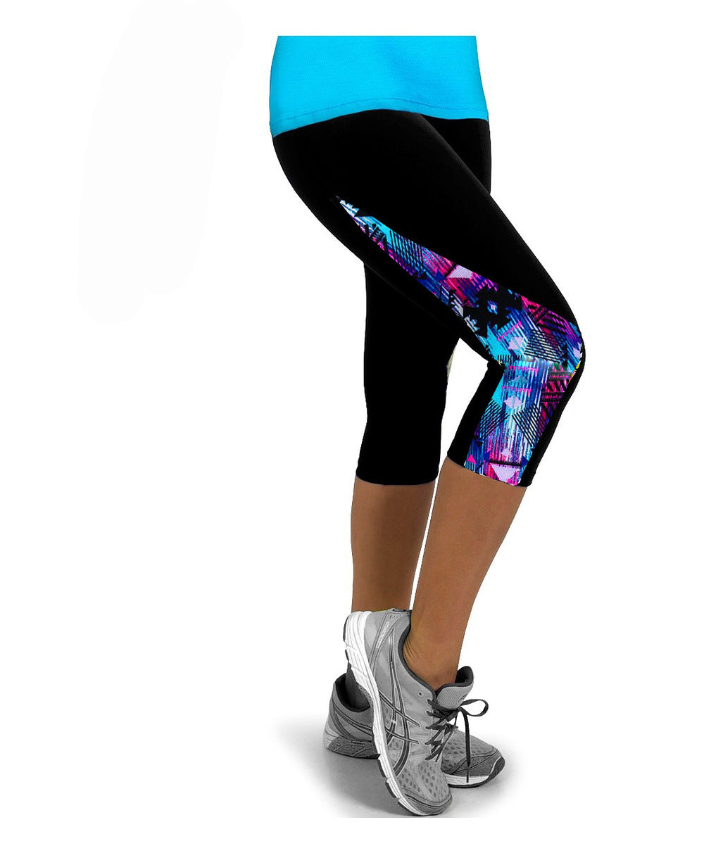 Fashion Side Triangle Stitching Cropped Trousers