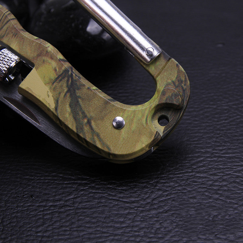 Camouflage Clasp Knife Saw Screwdriver Multifunctional Outdoor Tools Climbing Carabiner Quickdraws Aluminum 5 In 1 Carabiner