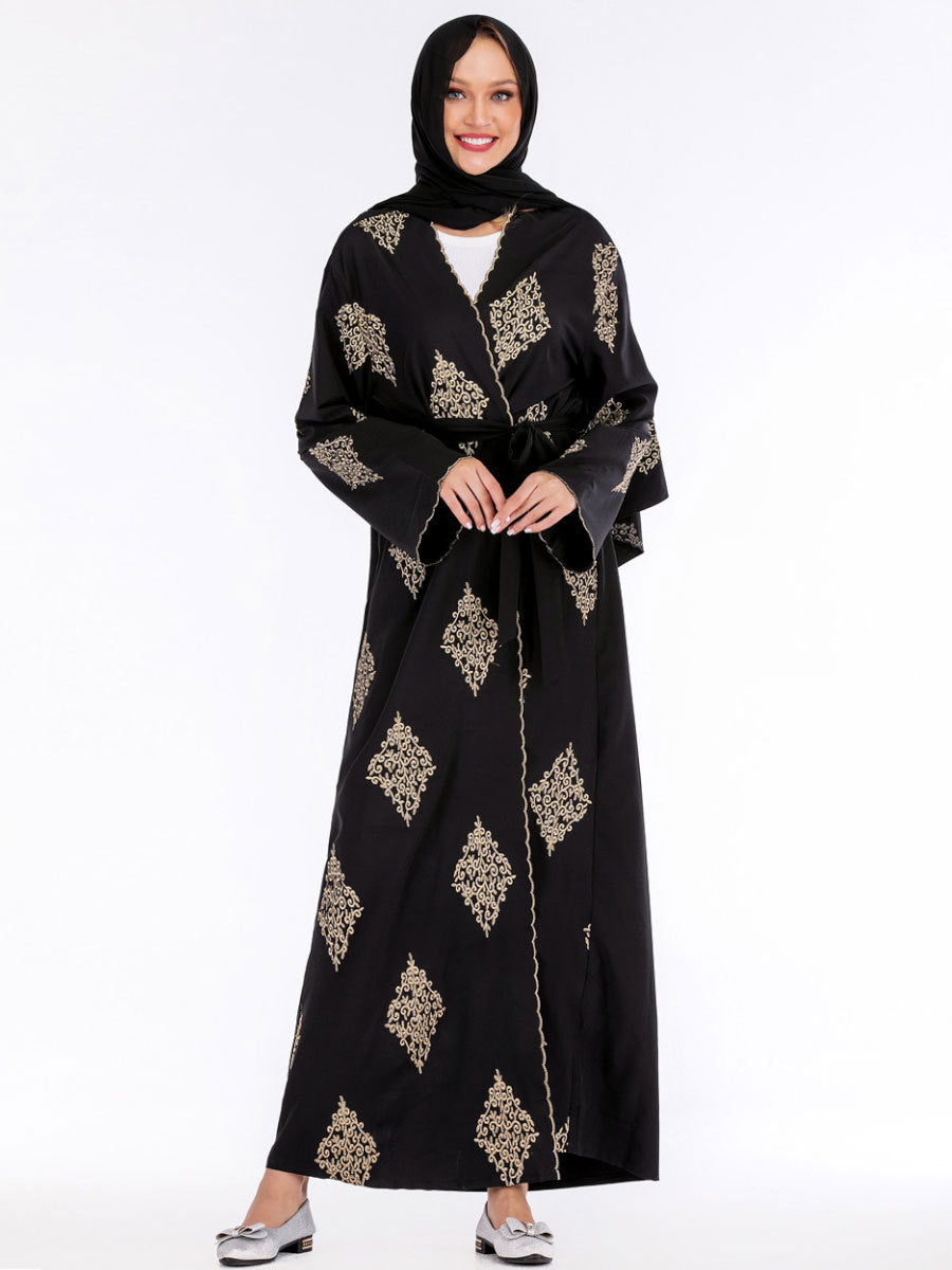 Women's embroidered cardigan robe