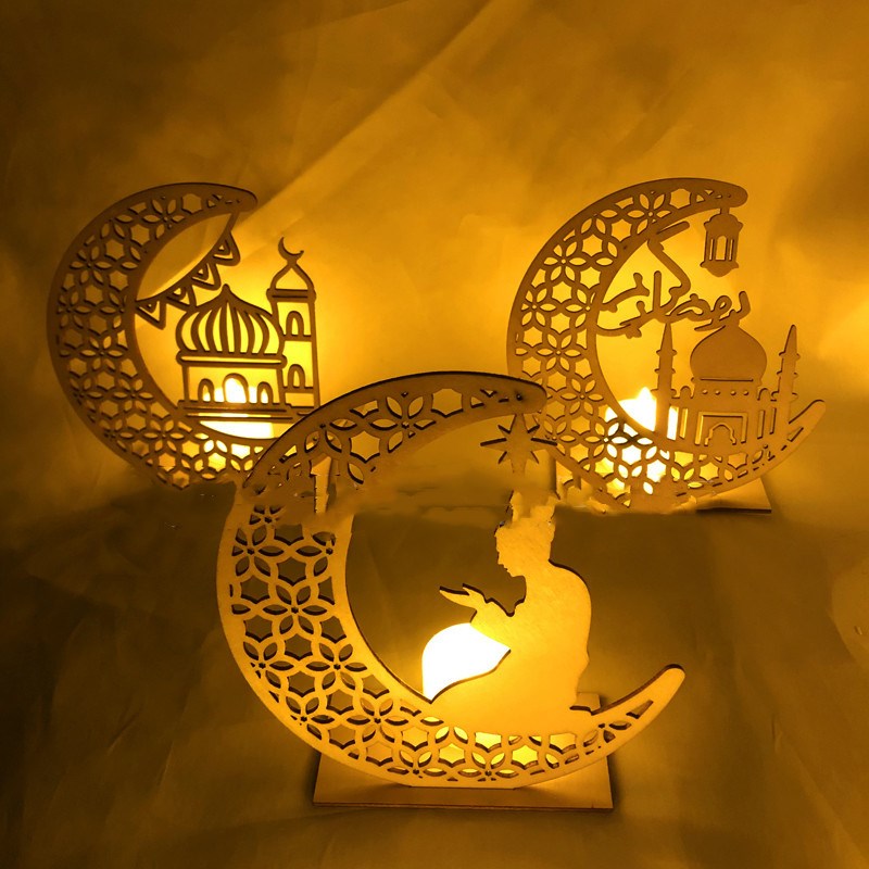 Wooden DIY Muslim Islamic Palace Decoration Gift