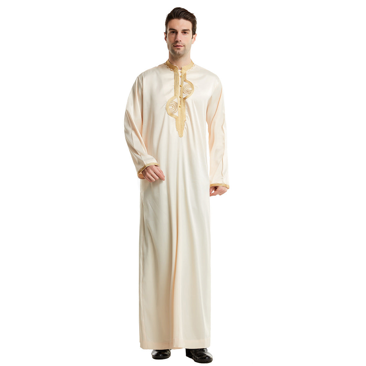 Arabian Middle East Stand Collar Embroidered Robe