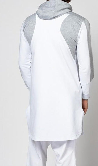 Mens Colorblock Robe Muslim Zip Pocket Sweatshirt