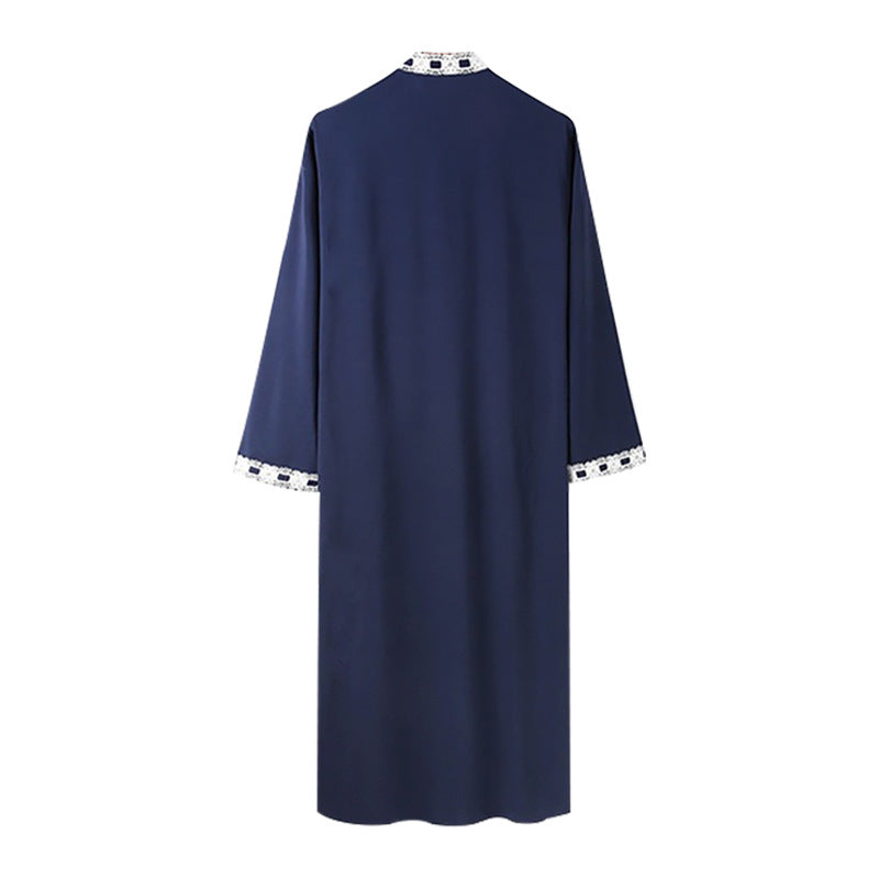 Long Blouse, Long-sleeved Solid Color Casual Wear Robe