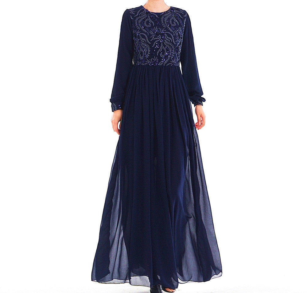 3D Embroidery Abaya Muslim Dress Women's Clothing