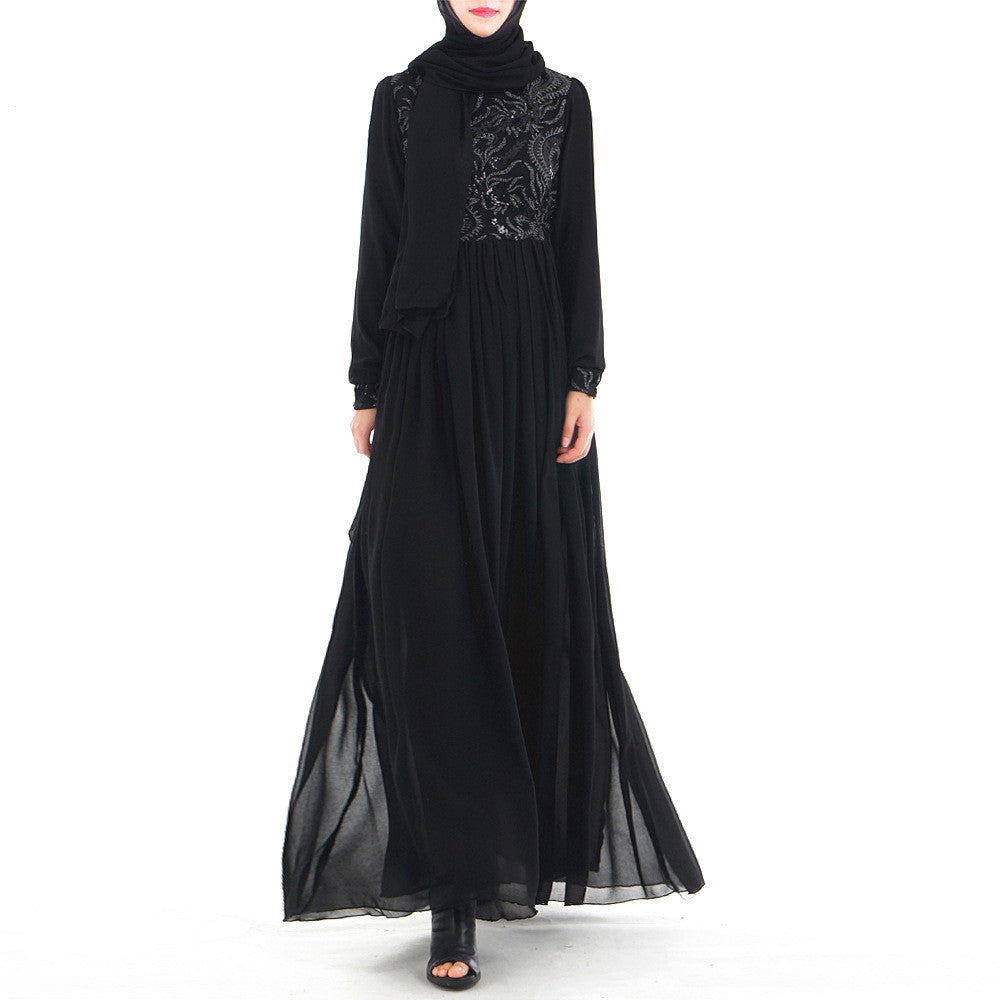 3D Embroidery Abaya Muslim Dress Women's Clothing