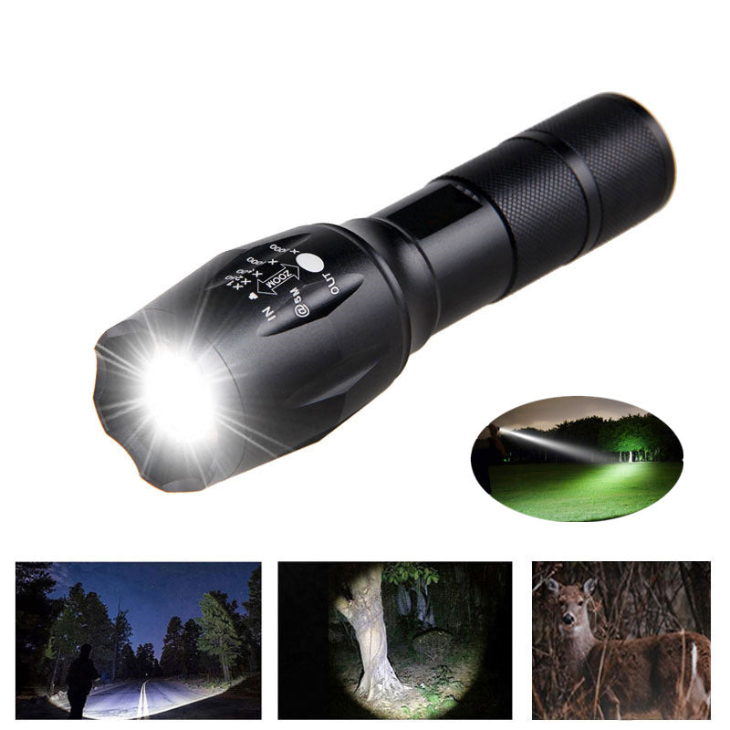 Portable Mini Flashlight LED ZOOM Torch Hunting Zoomable Flashlight Torch Light