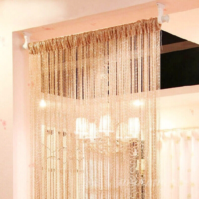 Glitter String Curtain Panels Door Fly Screen Divider Voile Curtains C