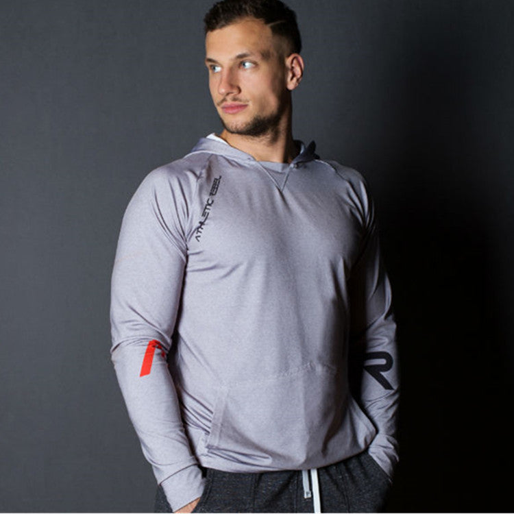 New Men's Fitness Casual Sports Quick-drying Hooded T-shirt Sweater