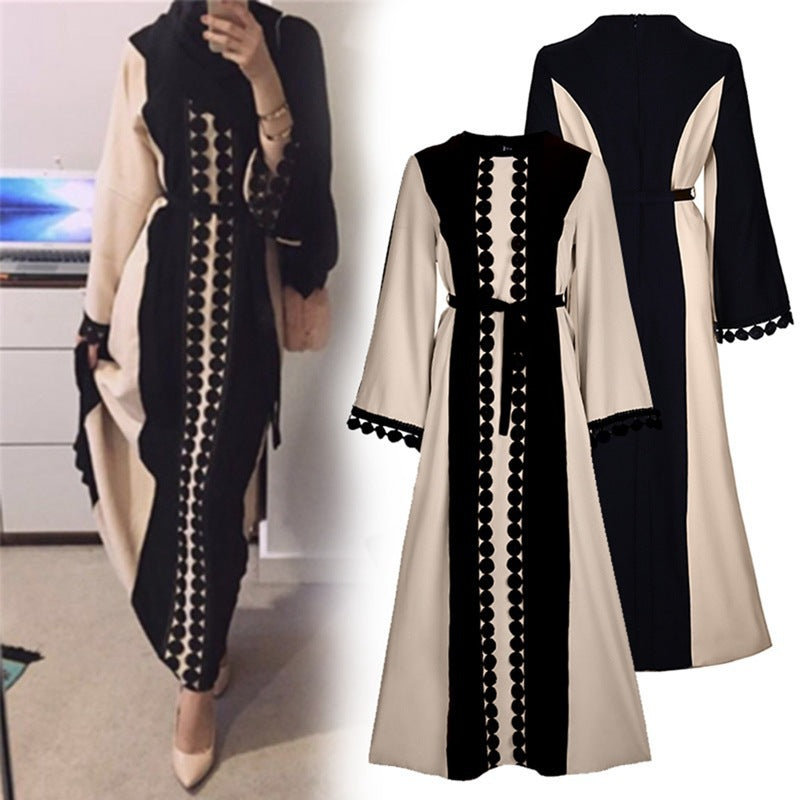 Middle Eastern lace patchwork abaya