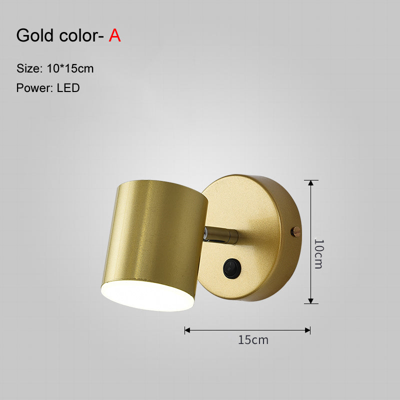 Black or Gold Bedside Wall Lamp