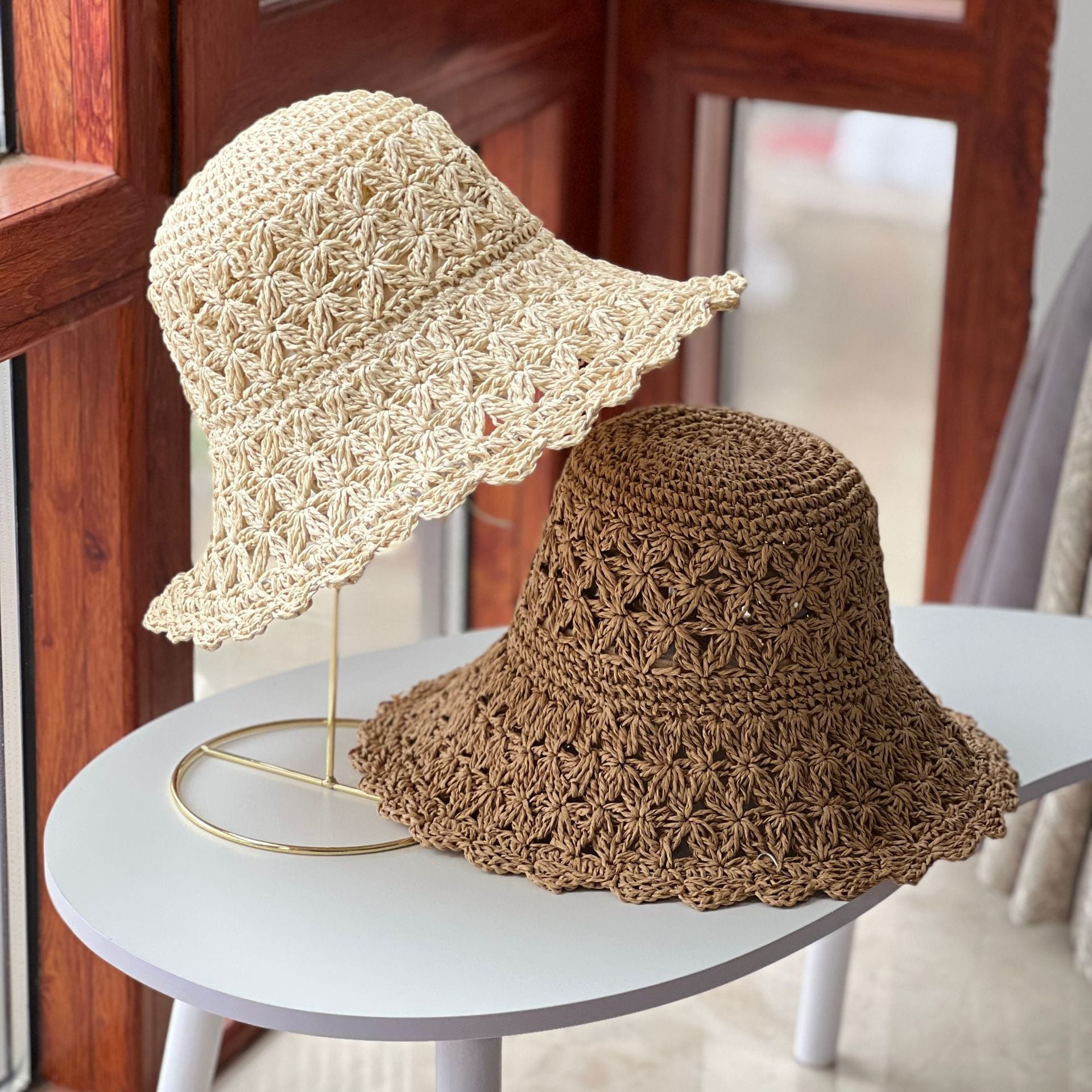 Summer Beach Sunshade Hollow Straw Hat