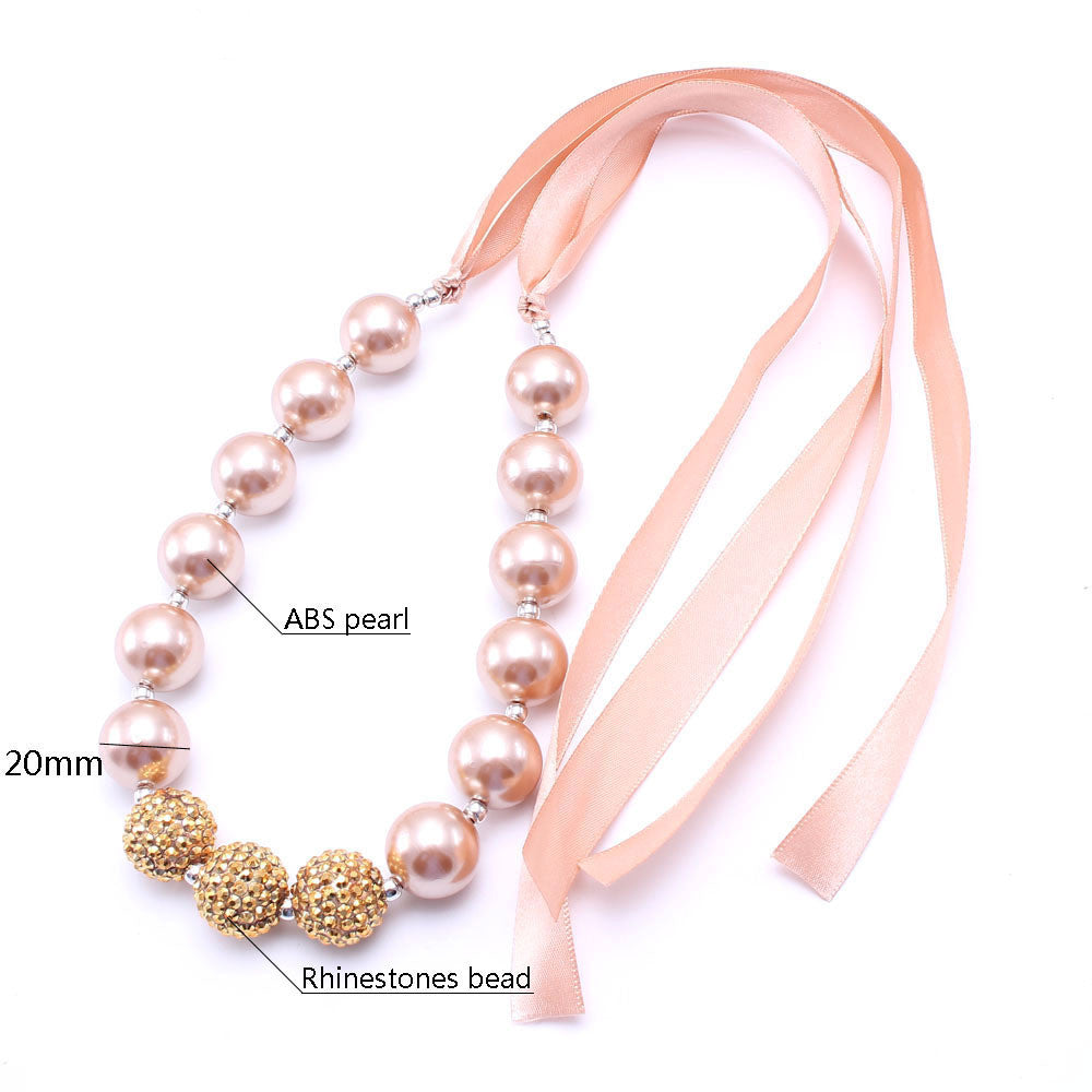 Bandage Golden Pearl Children's Necklace Europe And America