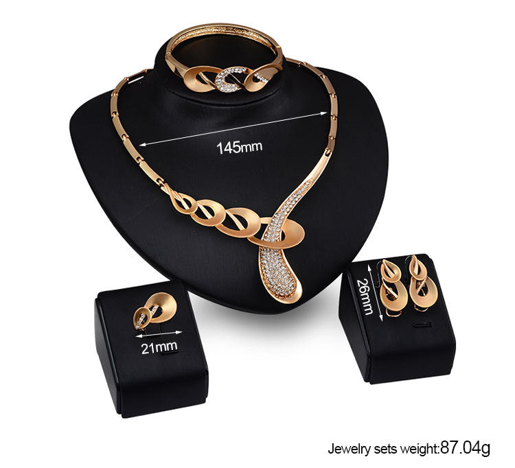 Personalized Four-piece Alloy Necklace And Earrings