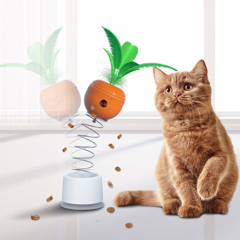 Cat Leaking Food Toy Self-Playing Tumbler Toys Funny Swing Feeder Carrot Kitten Puzzle Interactive Game Exercise Pet Supplies
