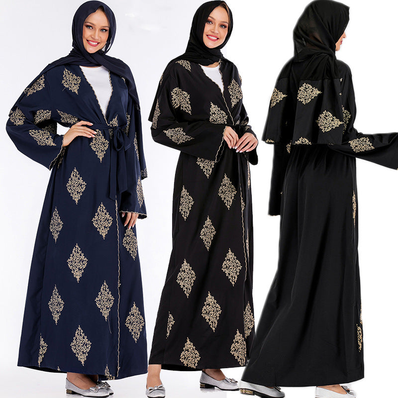 Women's embroidered cardigan robe