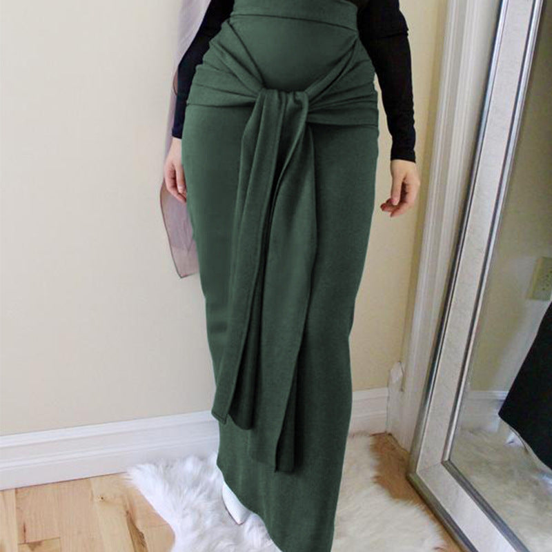 Women's lace solid color Muslim bag hip skirt